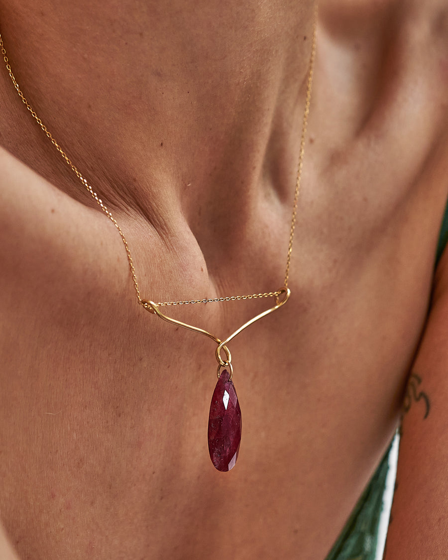 Ruby Sculpture Necklace