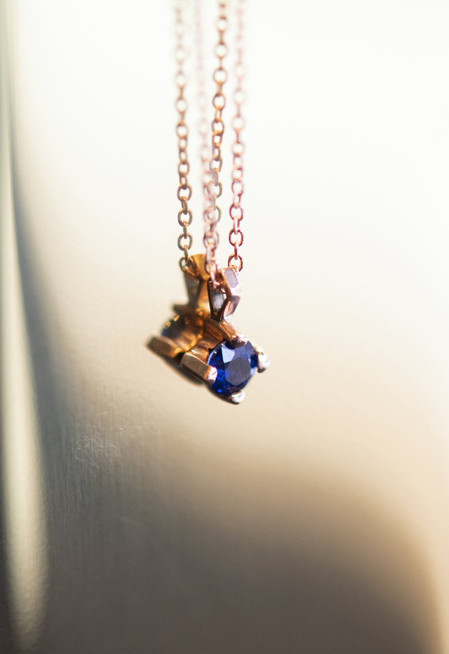 4mm Sapphire Pendant Necklace