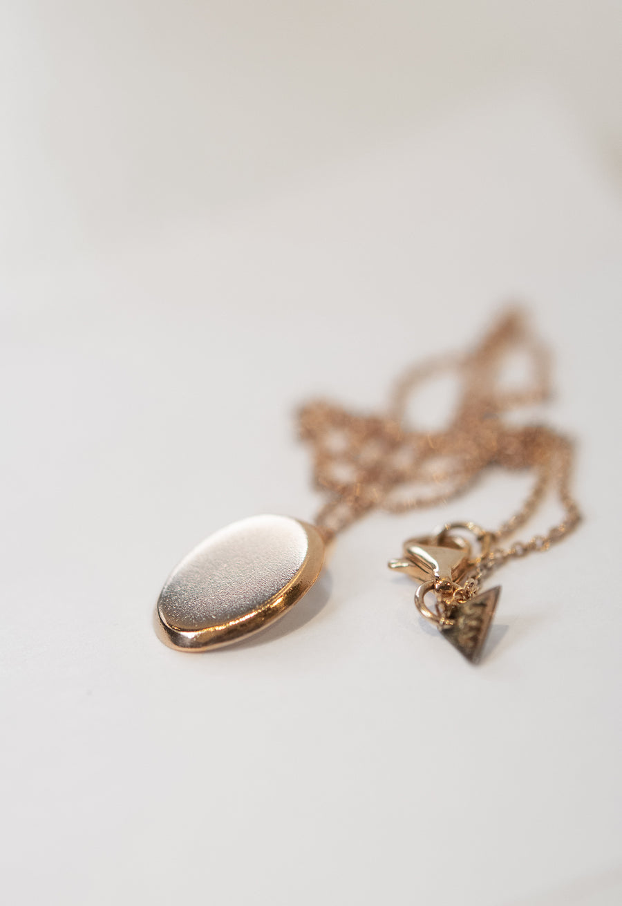 Engraved Oval Shape Necklace