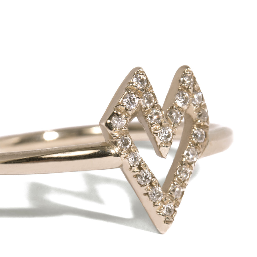 Micro Pave Medium Gothic Heart Ring