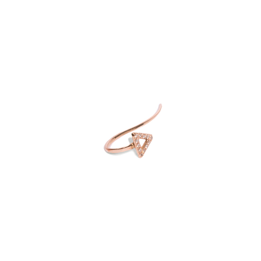 Micro Pave Triangle Hook Single Earring
