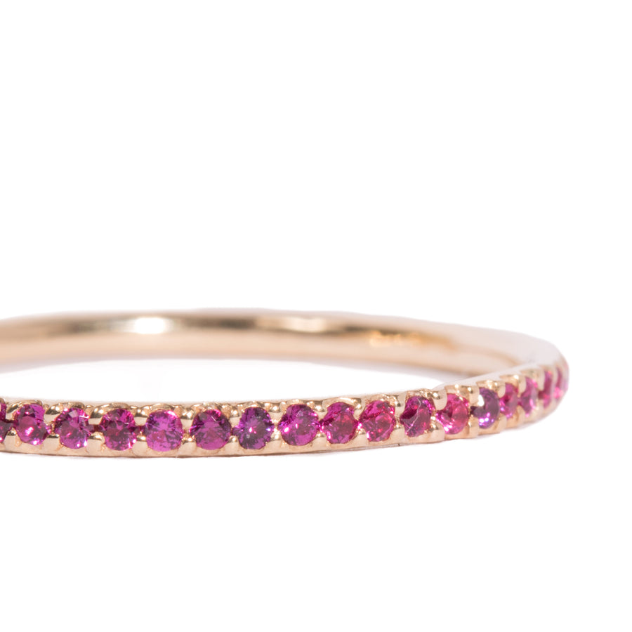 Micro Pave Colored Stone Infinity Band Ring