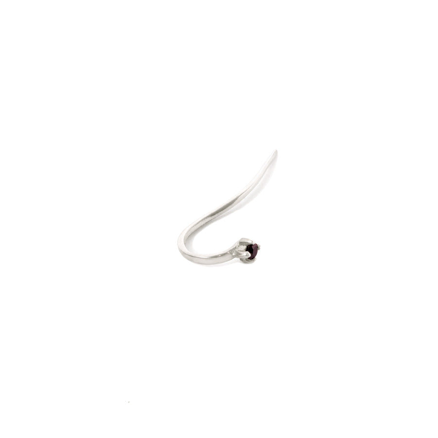 Single 2mm Black Diamond Hook Earring