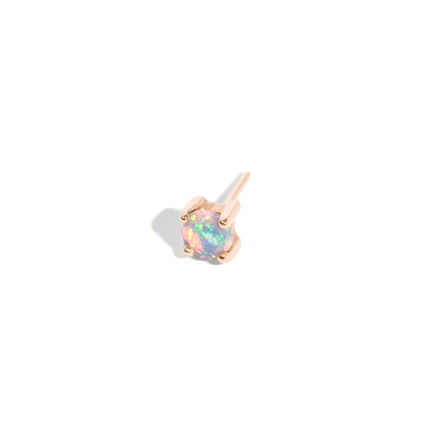 Single 4mm Opal Stud Earring