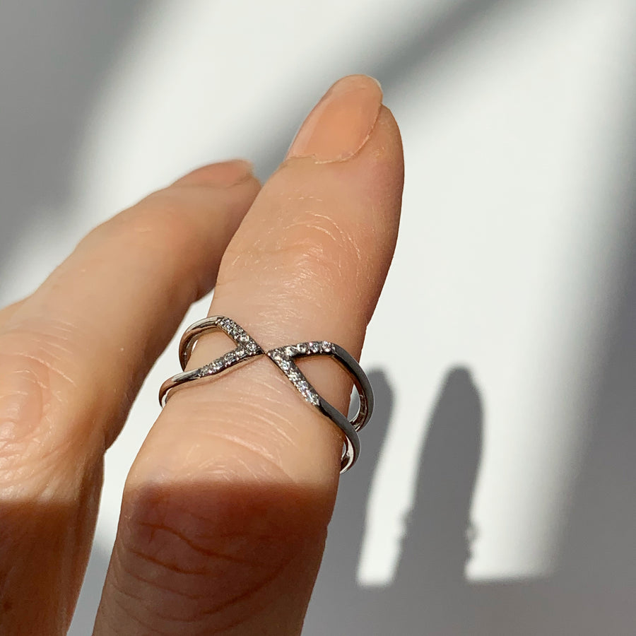 Micro-Pave Link Ring