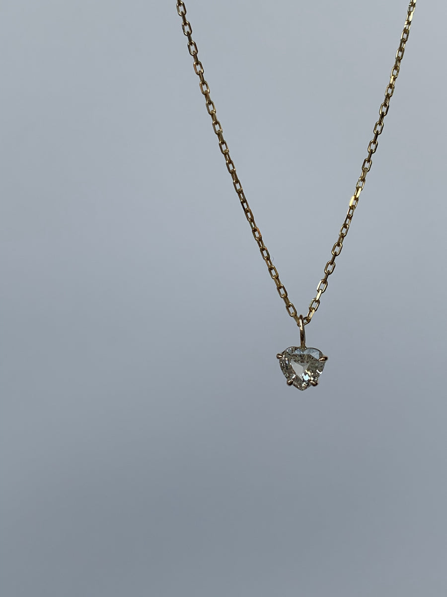 Champagne Sapphire Heart cut gem necklace