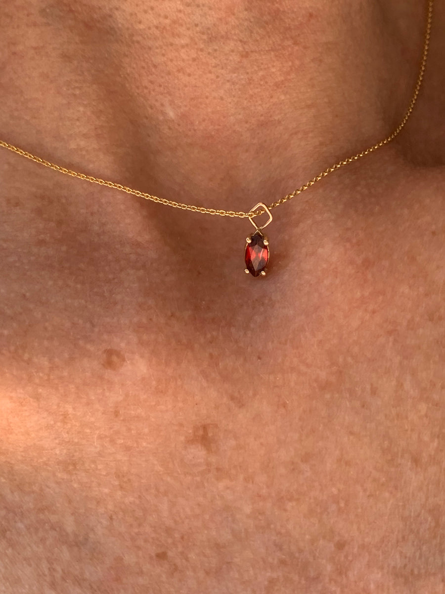 Marquise Garnet Pendant Necklace