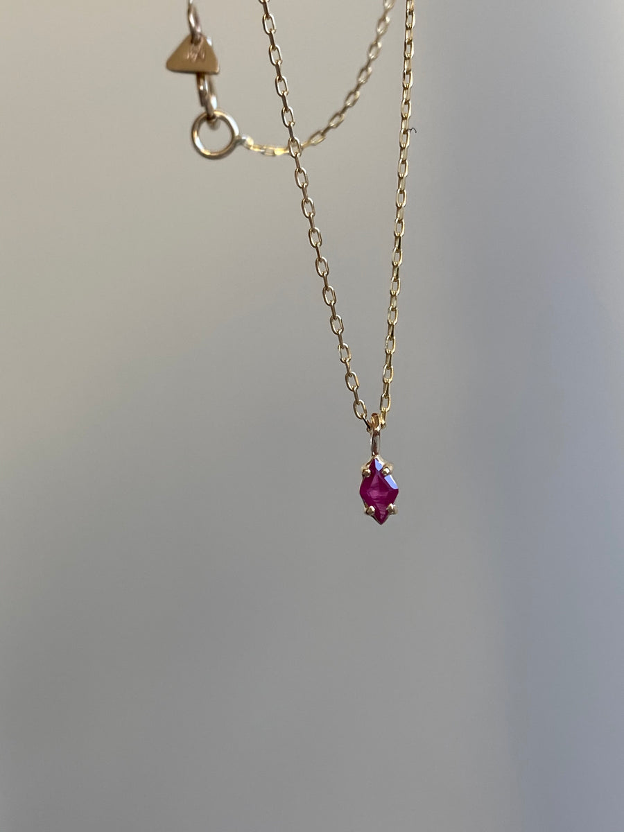 Diamond Ruby Pendant Necklace
