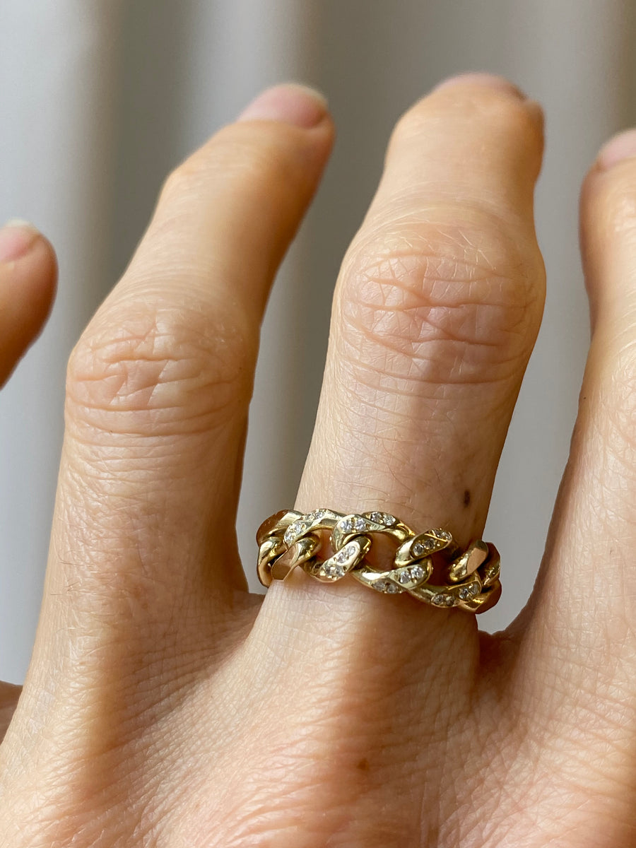 Pave Cuban Link Chain Ring