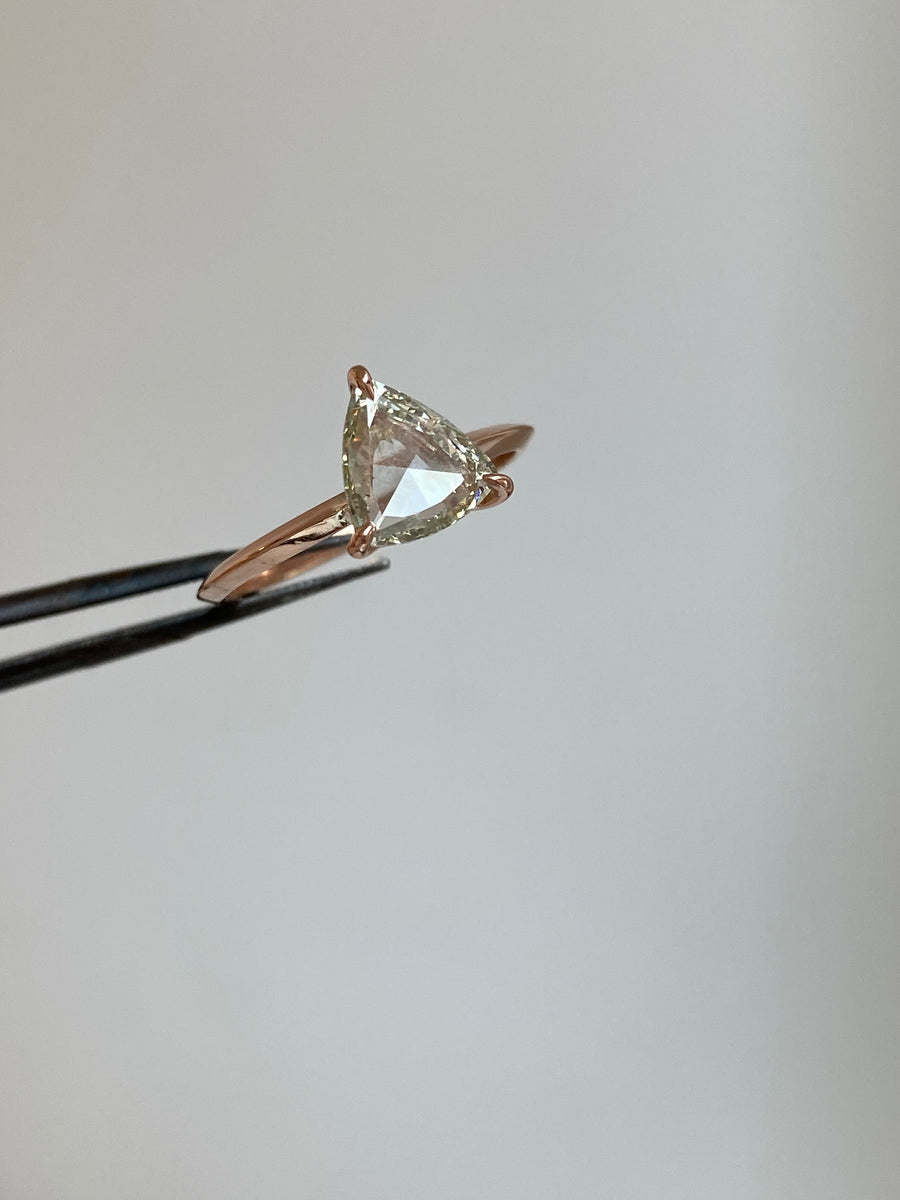 Small Pyramid Diamond Engagement Ring