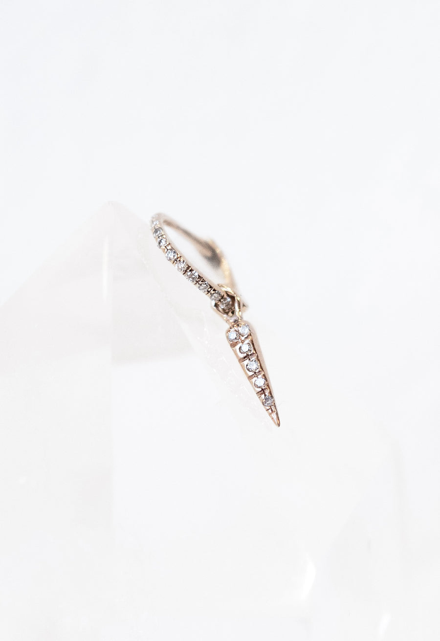 Micro Pave Downward Spike Charm on 12mm Micro Pave Hoop