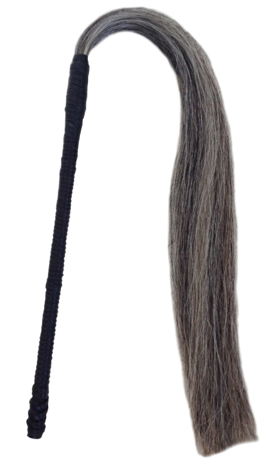 Horse Hair Whip Wendy Nichol Leather Designer Handmade in NYC New York City Dominatrix Bondage S&M Whip Leather Wrap Braided Magician Witch Wand Hair Broom Salt and Pepper Gray Grey Hair Brunette Brown Hair Red Redhead Blonde White Hair Head