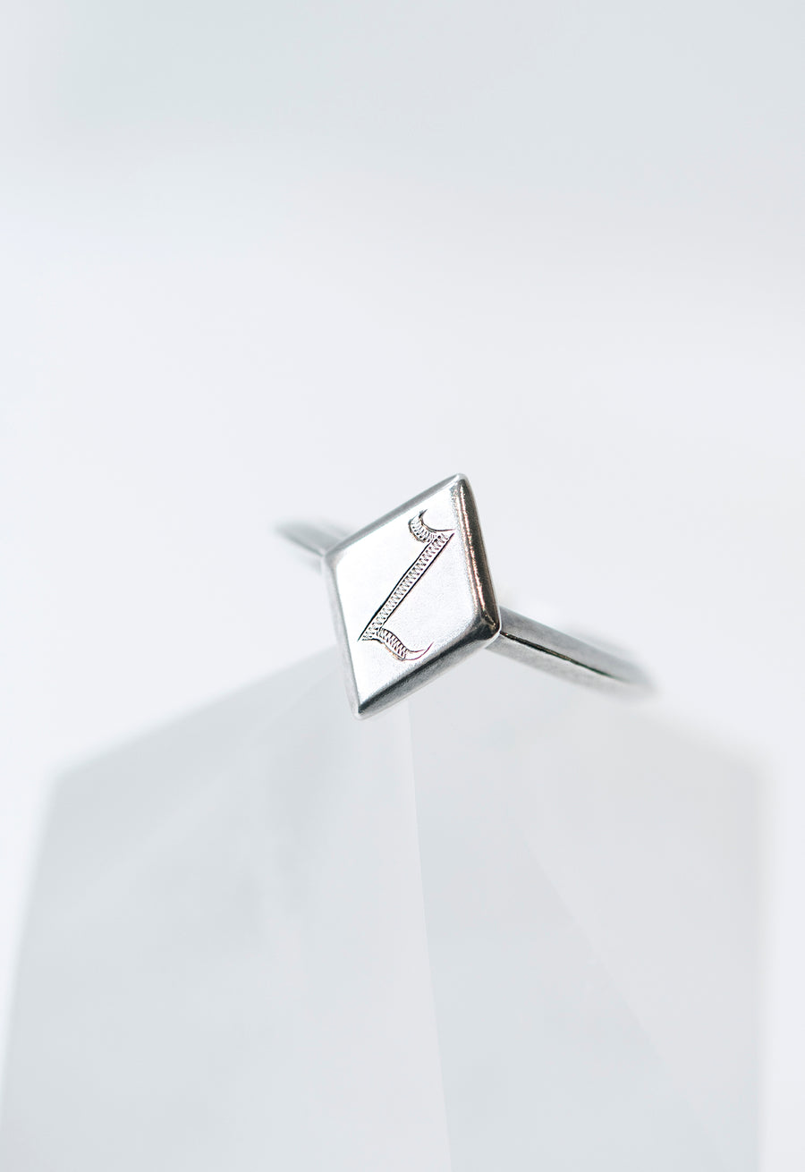 Engraved Diamond Shape Ring