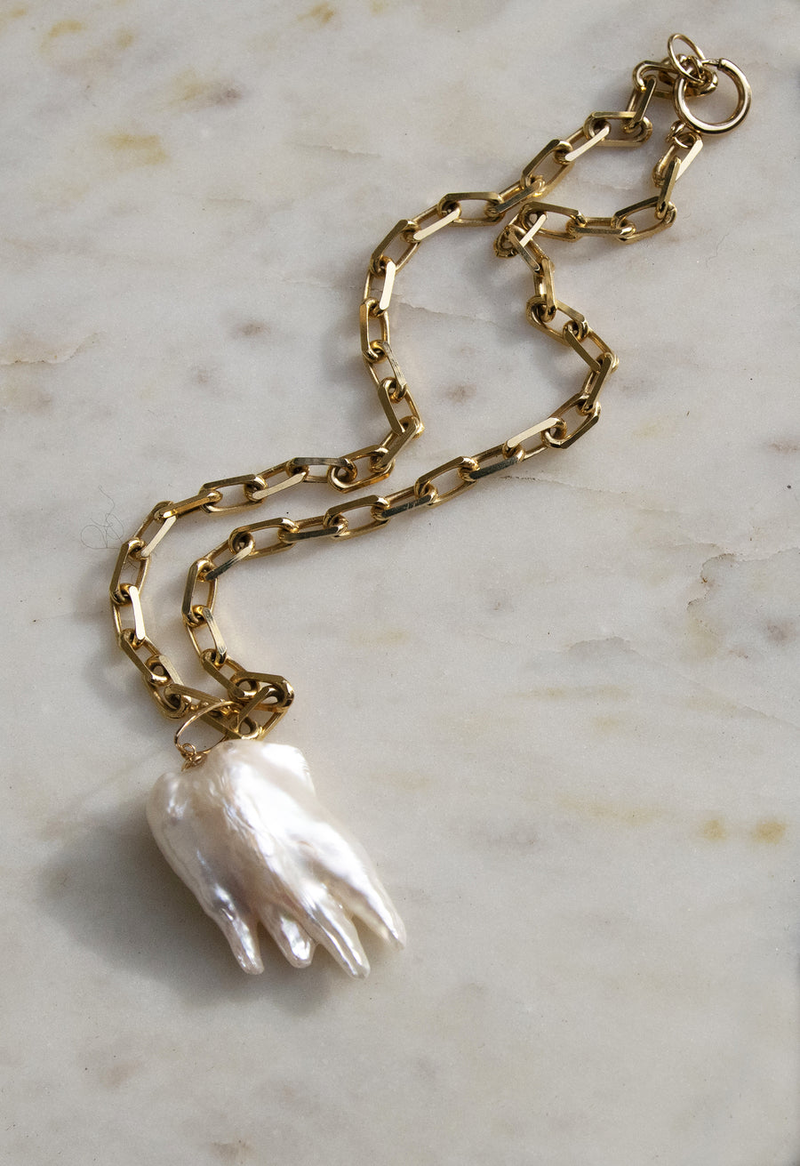 The Hand of Protection Pearl Necklace