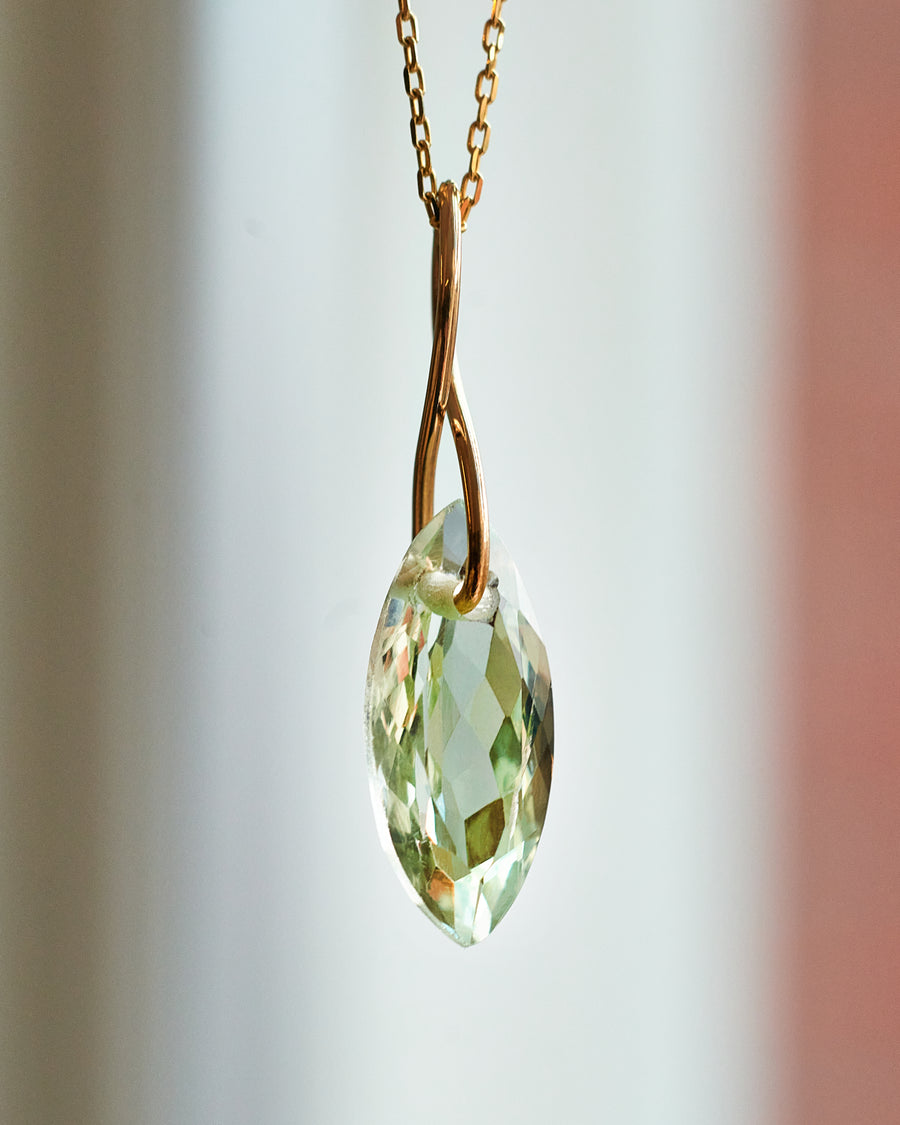 Green Amethyst Marquise Necklace