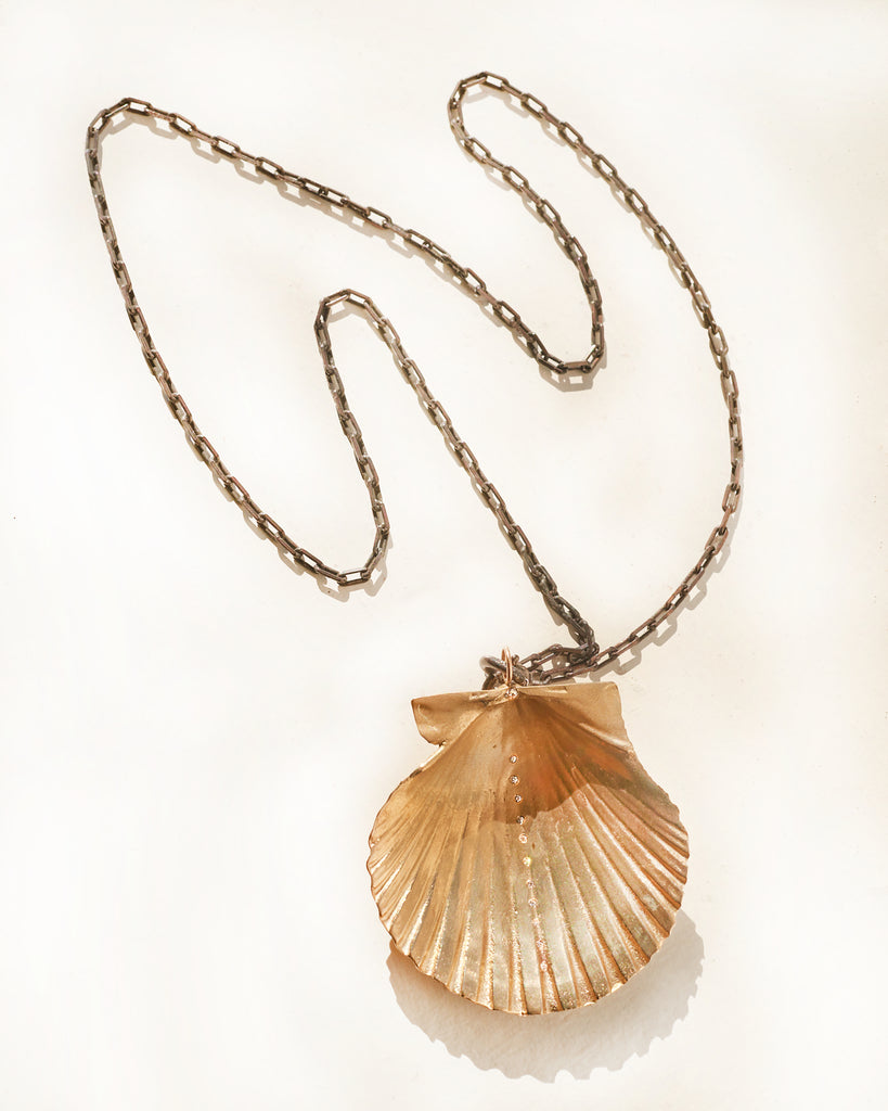 Scallop Diamond Shell Necklace Wendy Nichol