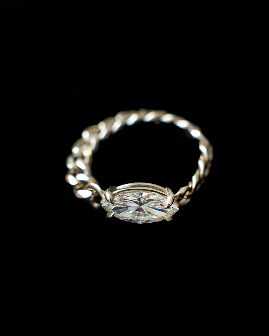 Marquise Diamond Chain Ring (1.24 Carats)