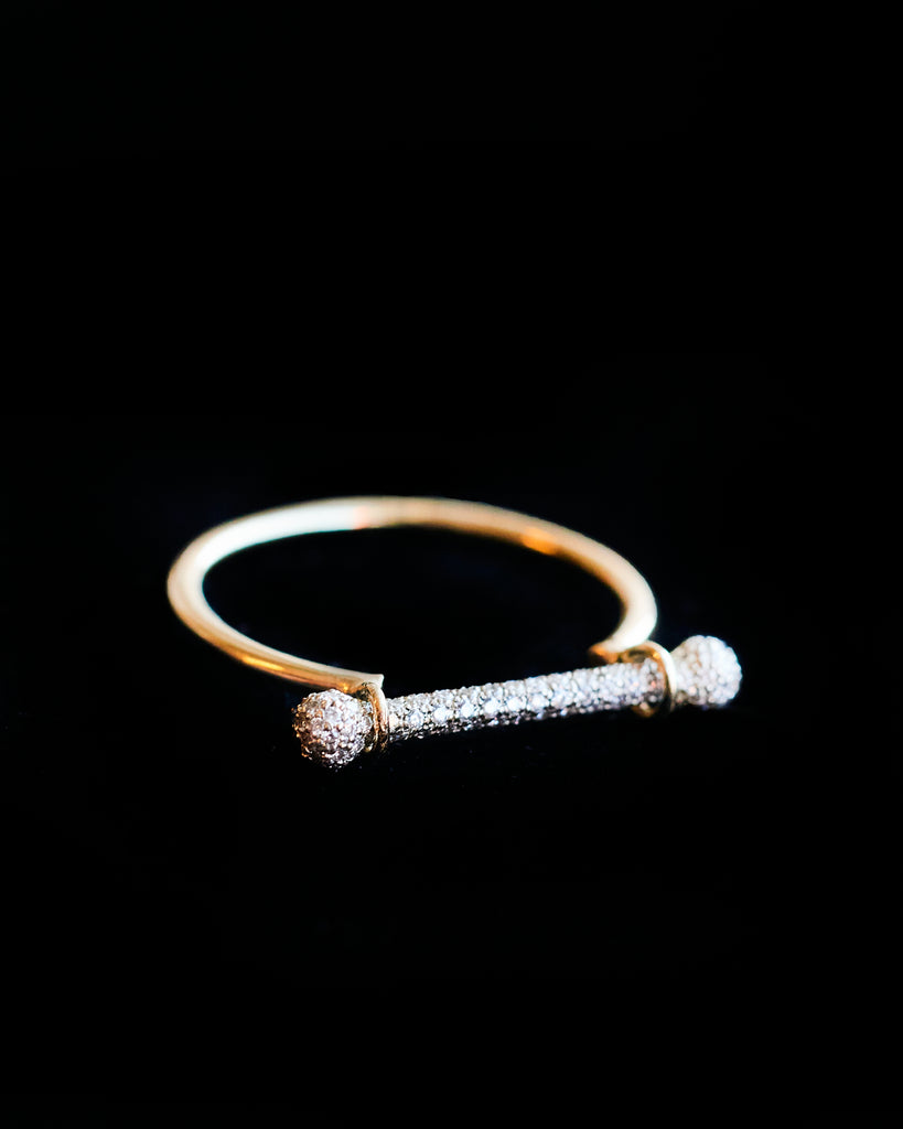 Barbell Ring w. Micro Pave Barbell Wendy Nichol