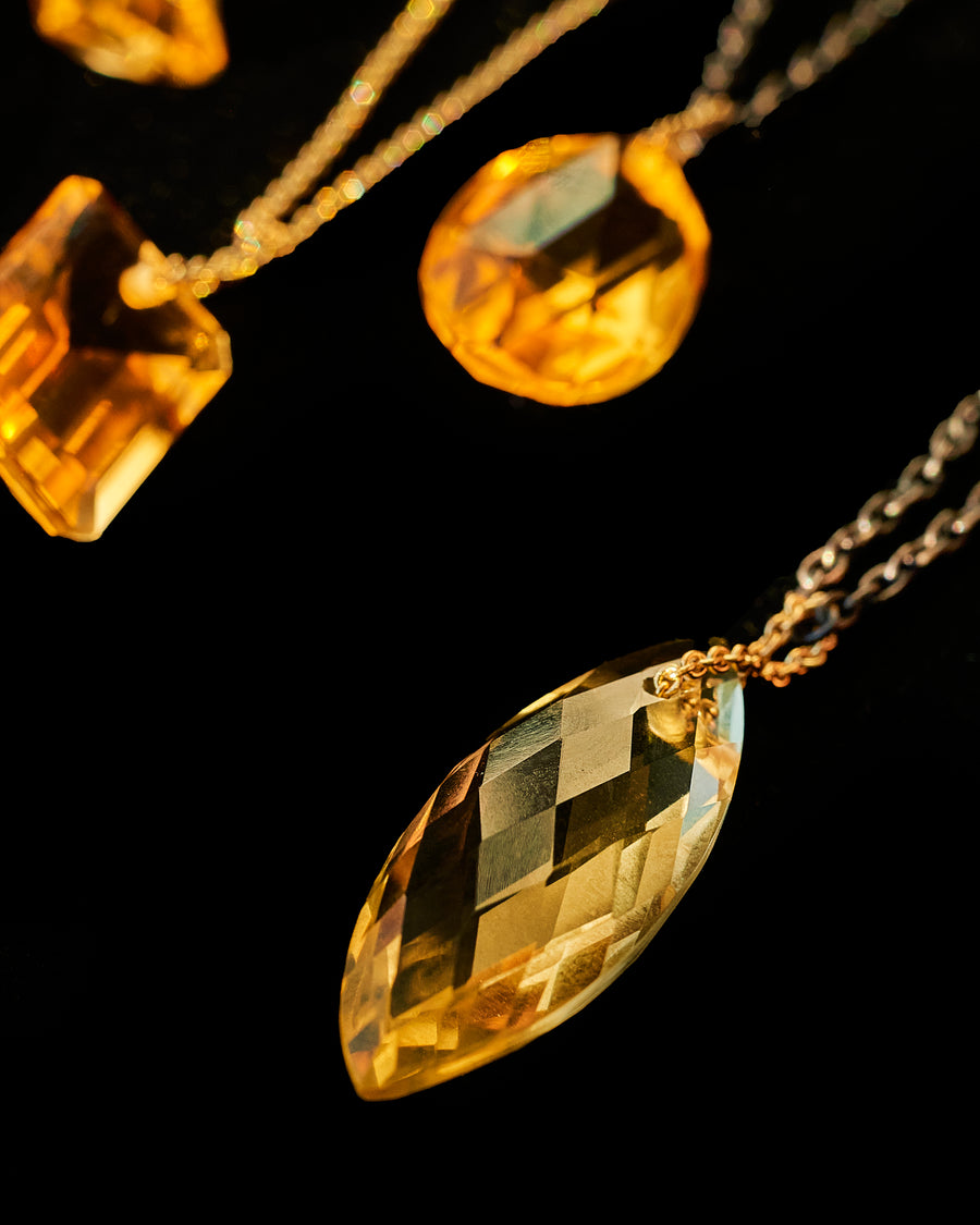 Marquise Citrine Manifest Long Chain Necklace