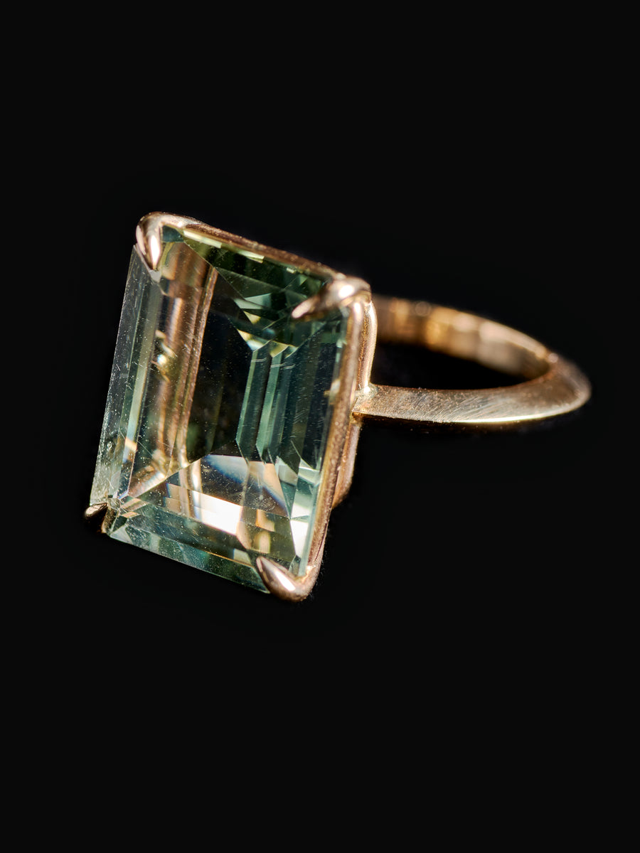 Emerald Cut Amethyst Amulet Ring