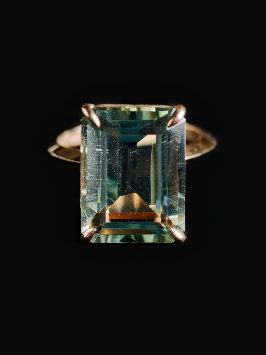 Emerald Cut Amethyst Amulet Ring