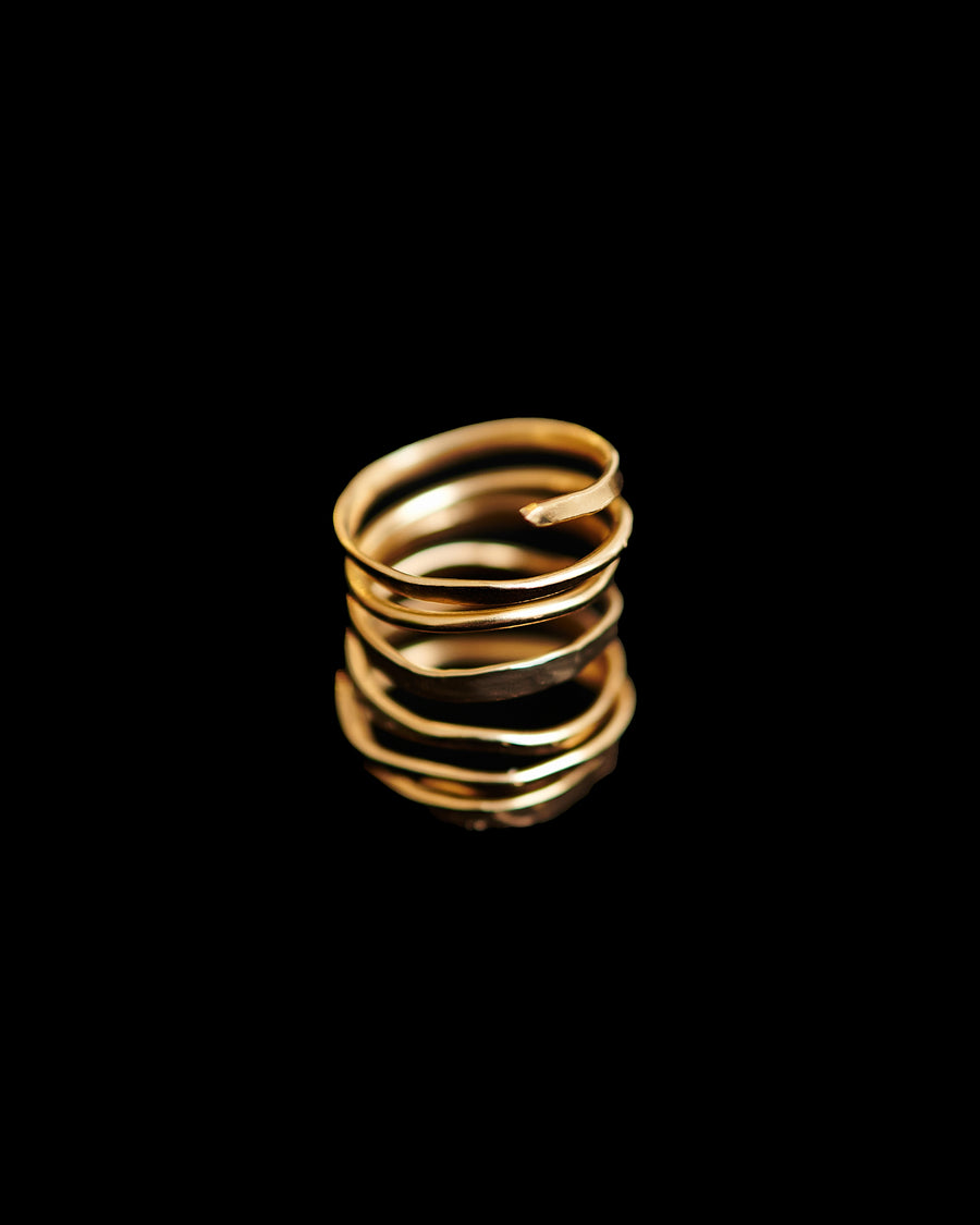 6 Spiral Hammered Gold Filled Ring