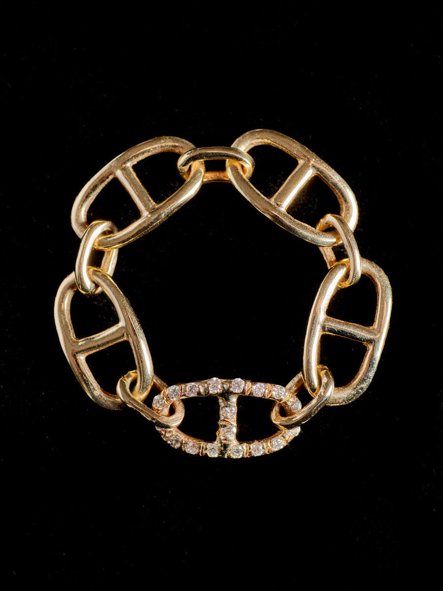 DNA Link Diamond-Pave Chain Ring