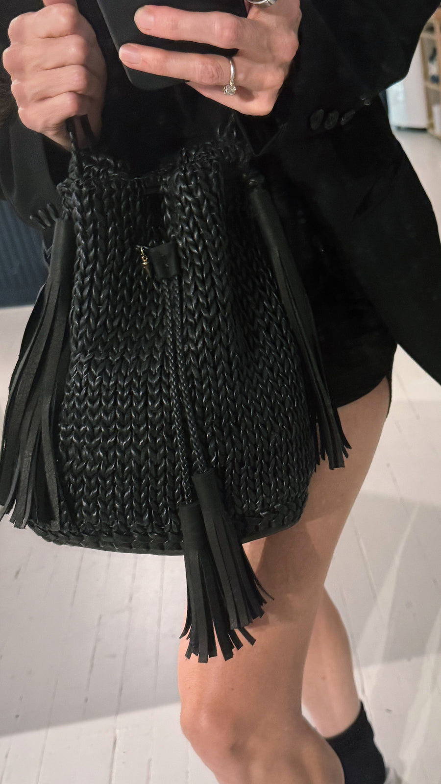 Black Knit Bullet Bag 2.0