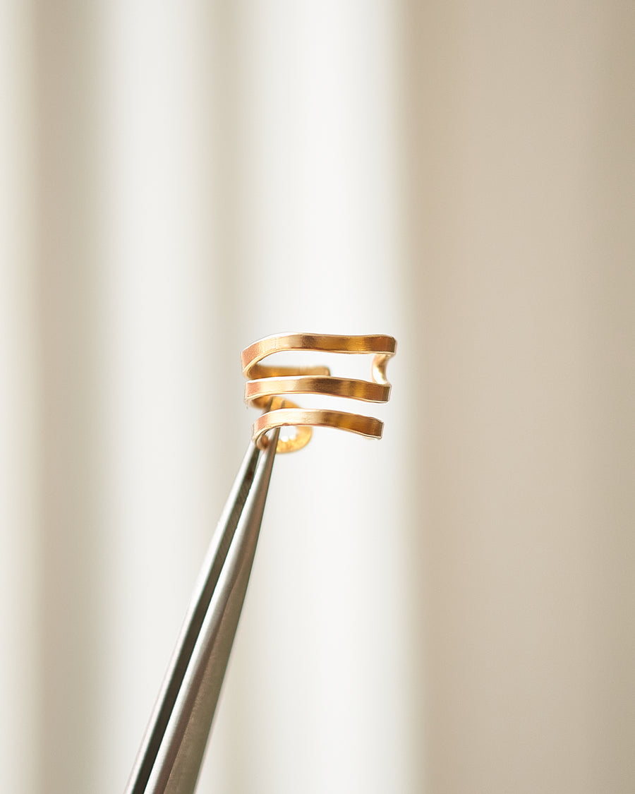 Mini Hammered Gold Triple Ear Cuff