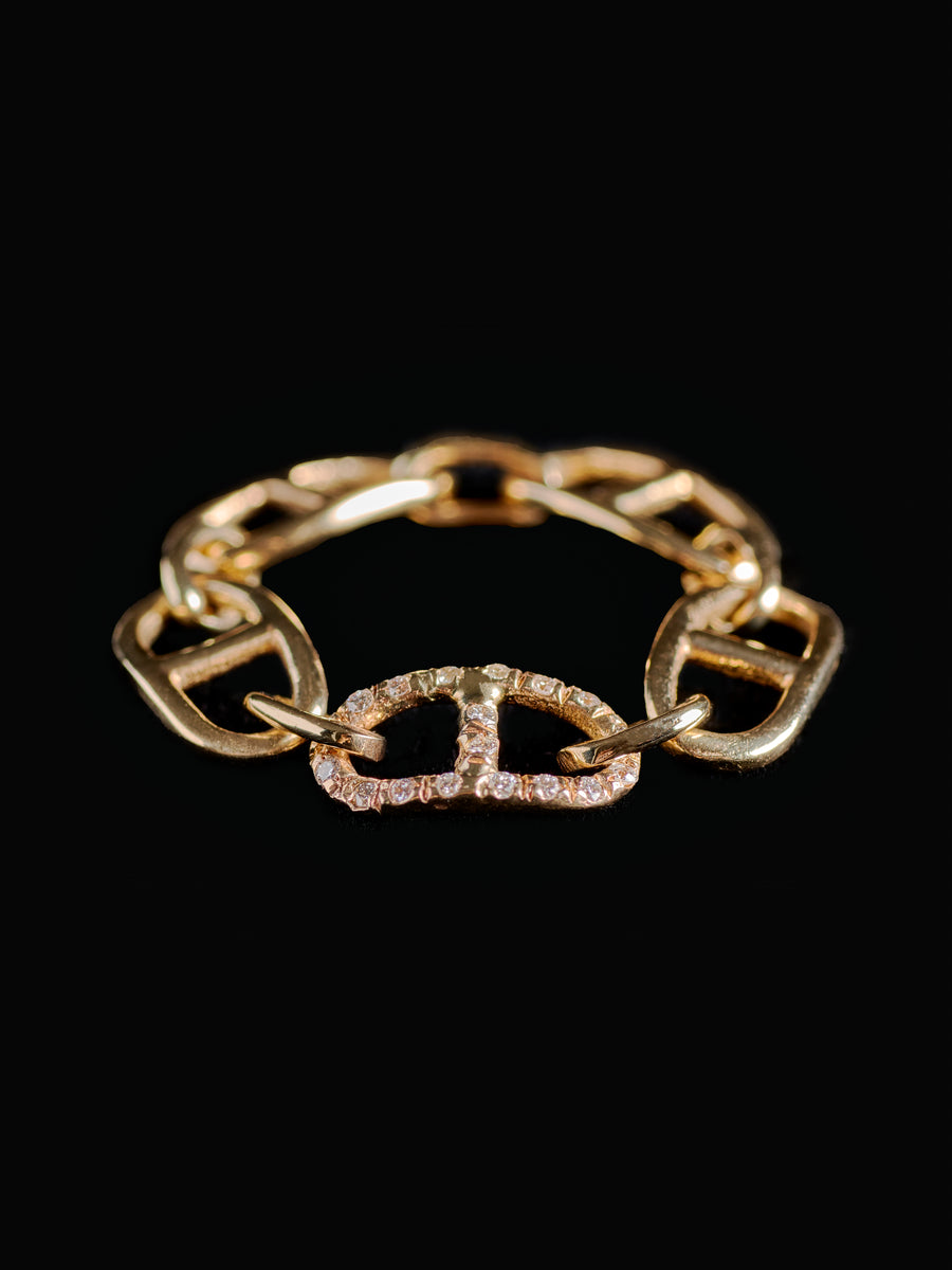 DNA Link Diamond-Pave Chain Ring