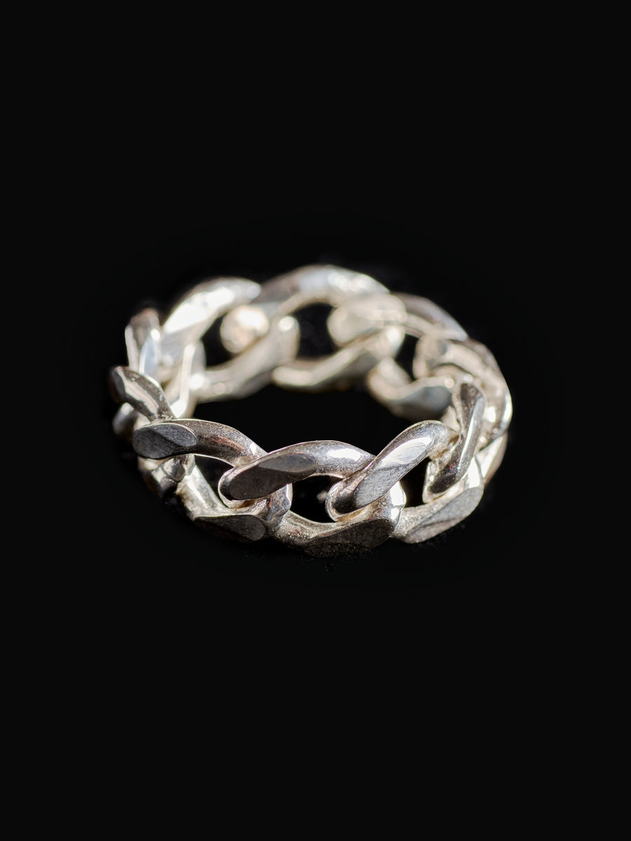 Silver 7.5mm Cuban Link Chain Ring