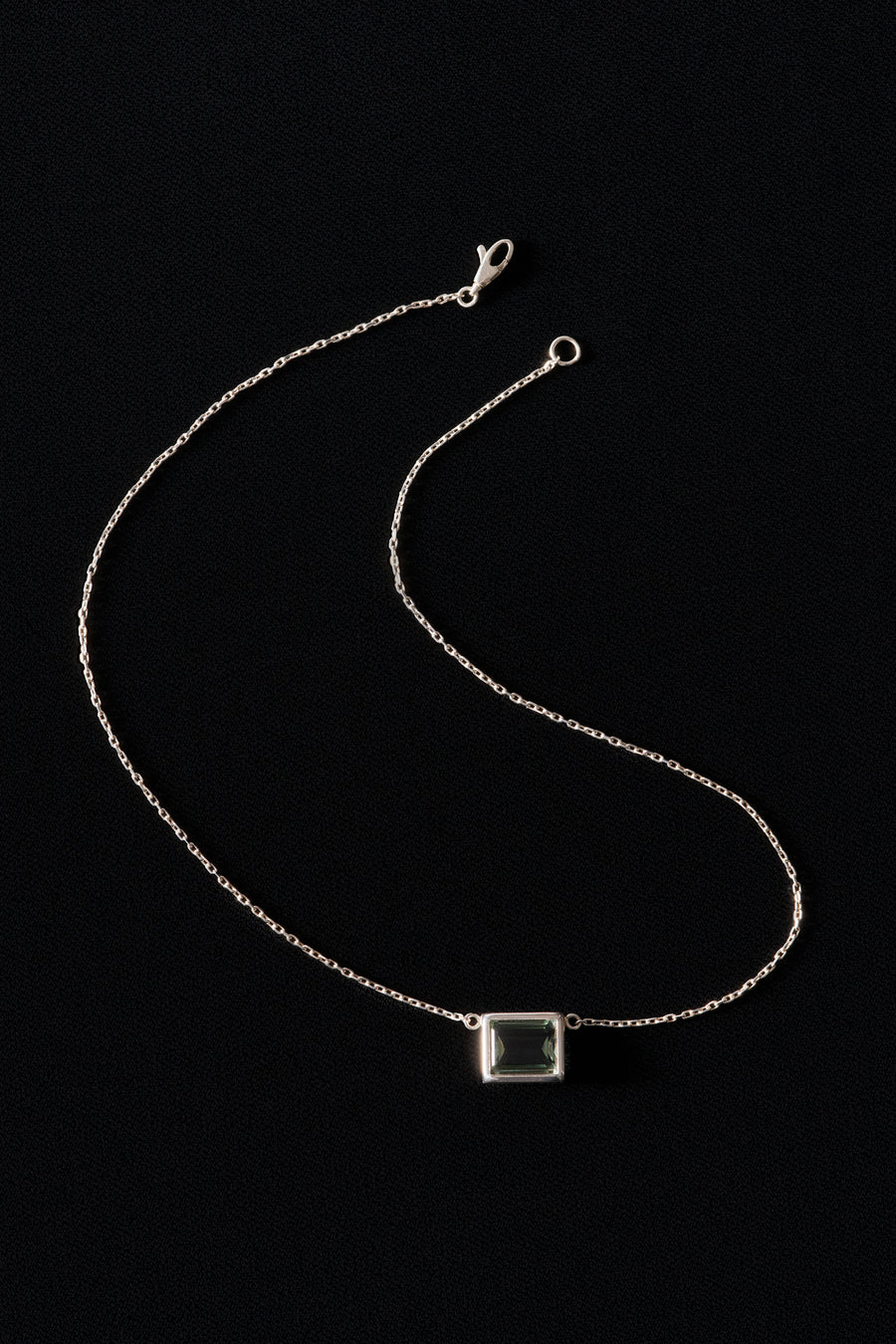 Green Amethyst Television Pendant Necklace