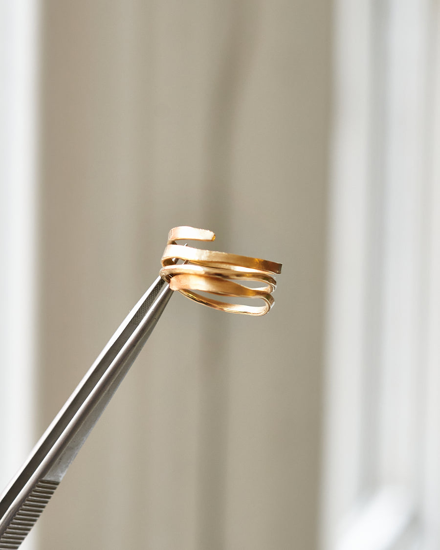 3 Spiral Hammered Gold Filled Ring