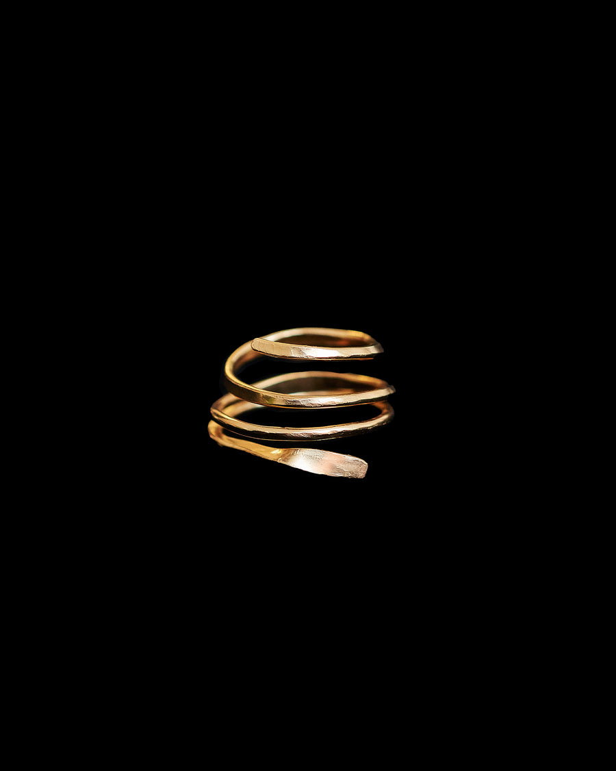 3 Spiral Hammered Gold Filled Ring