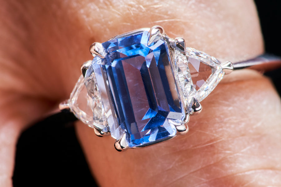 Ceylon Blue Sapphire and Diamond Ring