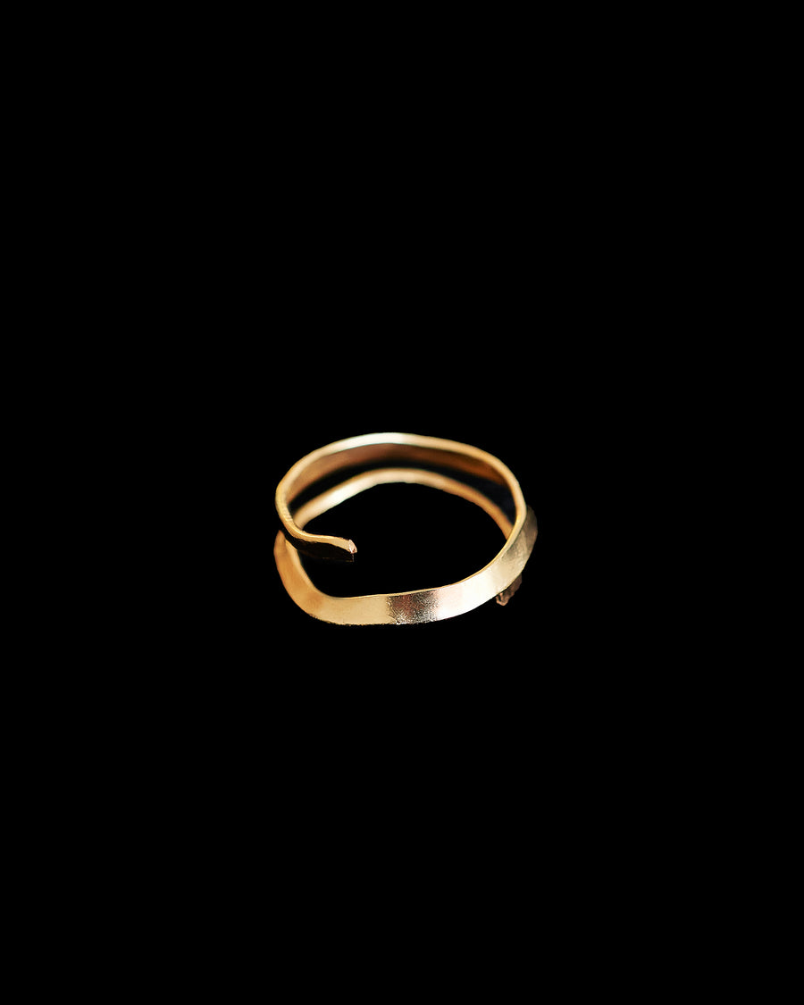 1.5 Spiral Hammered Gold Filled Ring