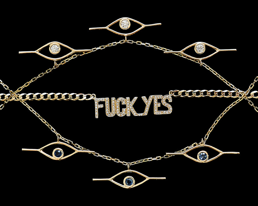 Diamond Triple Eye Pendant Necklace