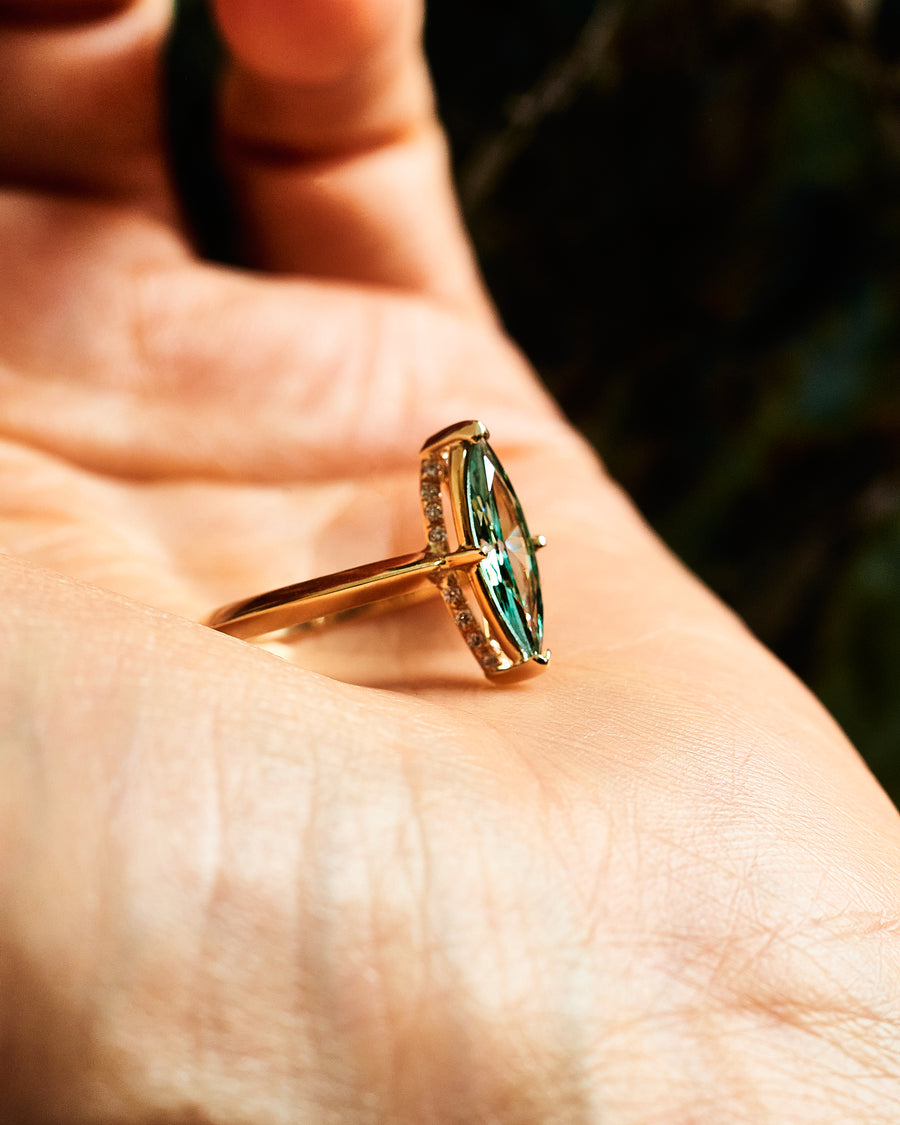 Neo Gothic Blue Diamond Engagement Ring