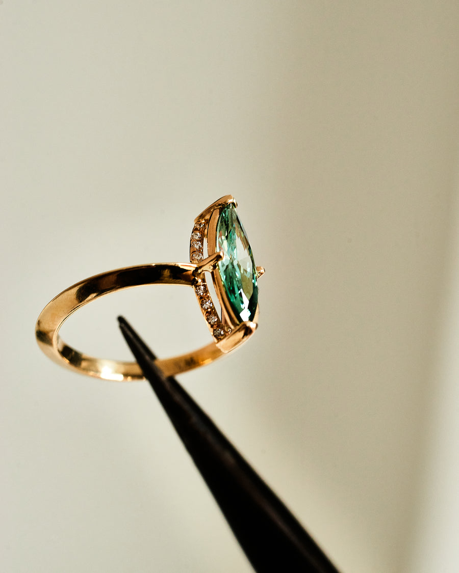 Neo Gothic Blue Diamond Engagement Ring