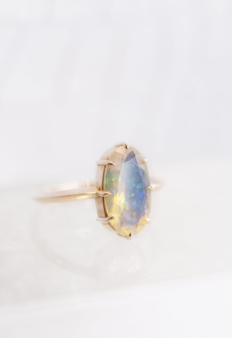 8-Prong Oval Opal Ring