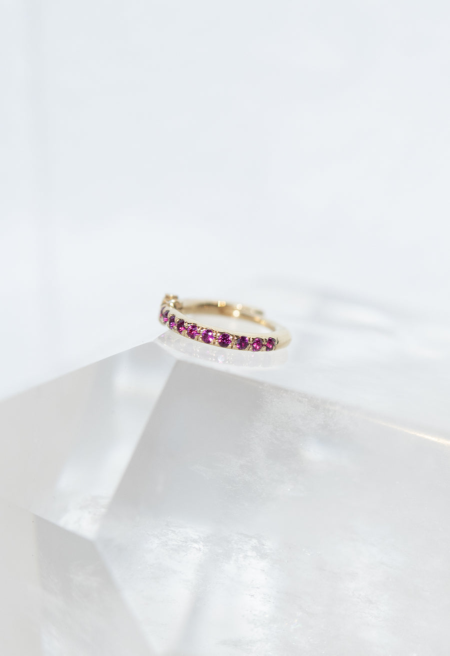 Micro Pave Colored Stone 10mm Hoop Earring