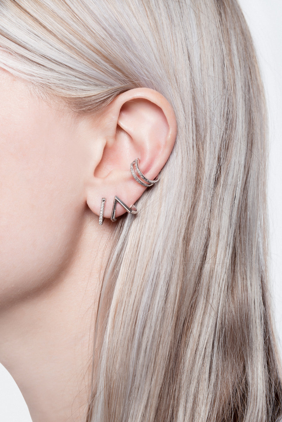 Knife Edge Triangle Ear Cuff Single Earring