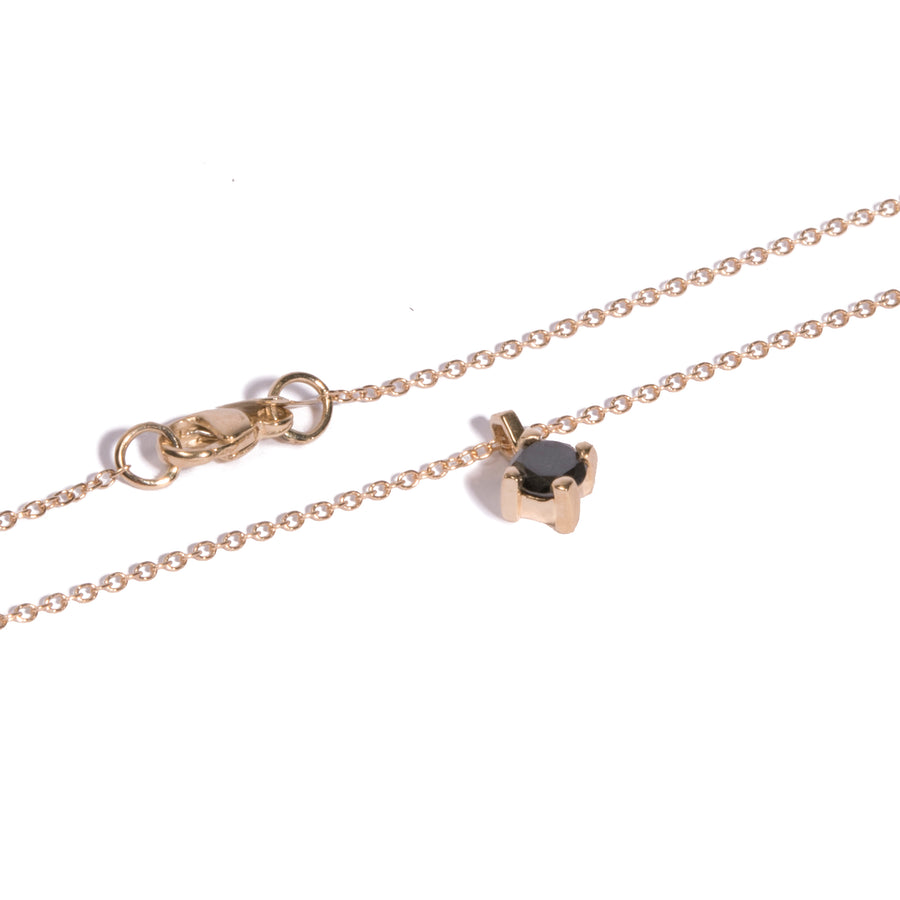 4mm Black Diamond Pendant Necklace