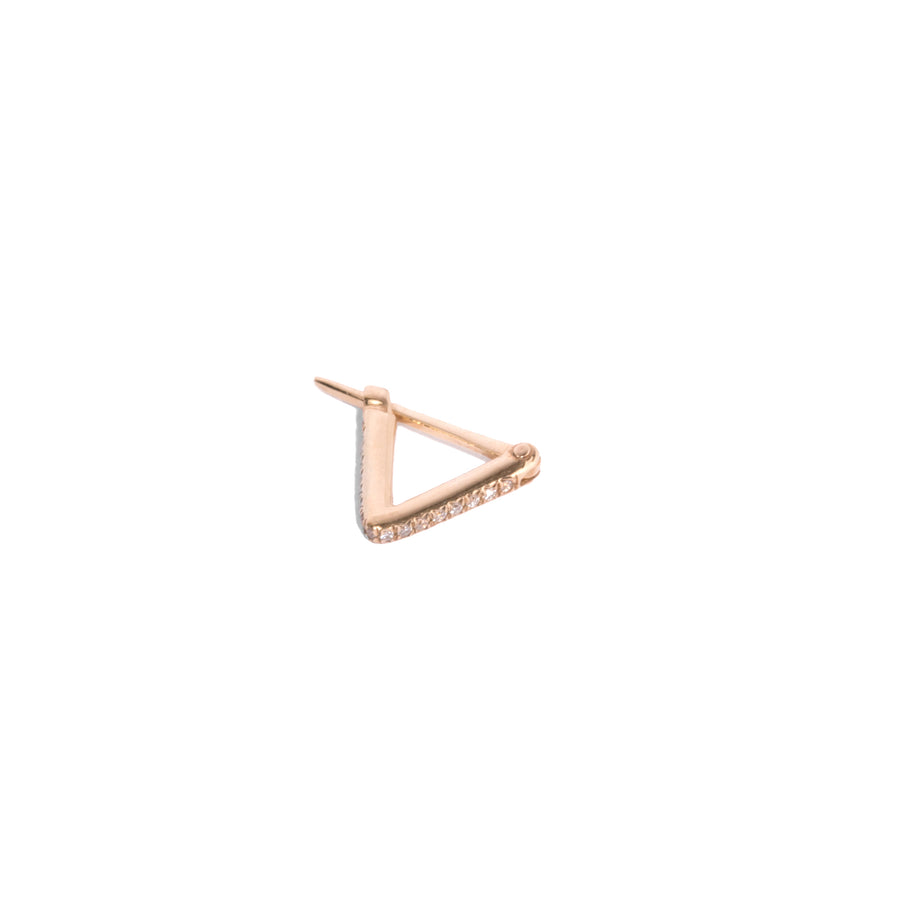 Micro-Pave Triangle Hoop Single Earring