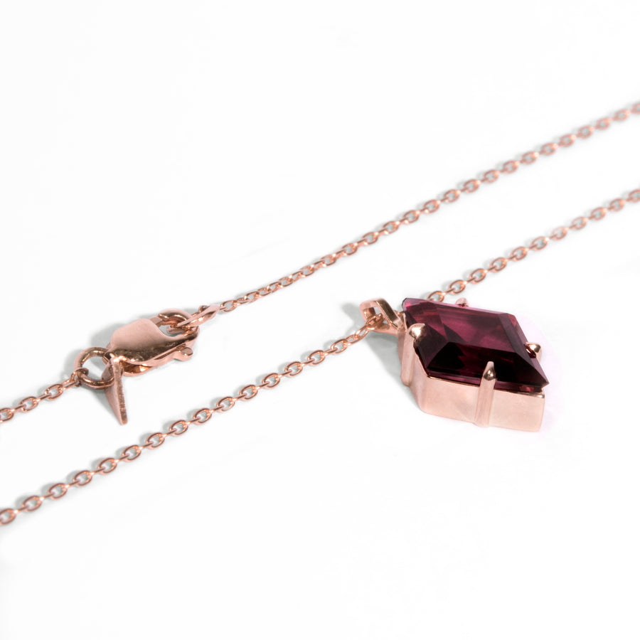 Diamond Cut Garnet Pendant Necklace