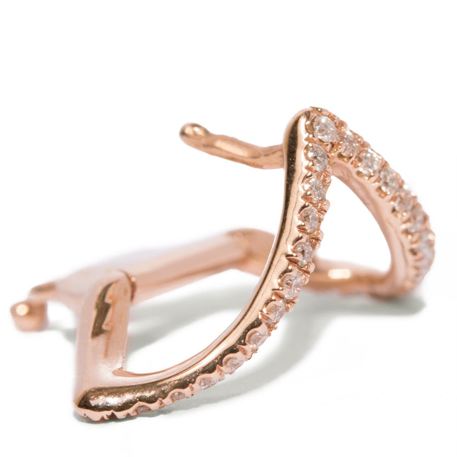 Micro-Pave Curved Triangle Ear Cuff Single Earring