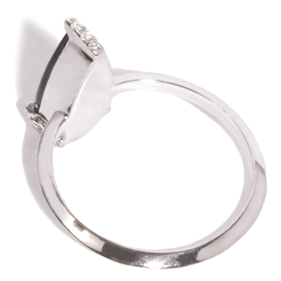 Teardrop Tourmaline Ring with White Diamond Pave Prongs