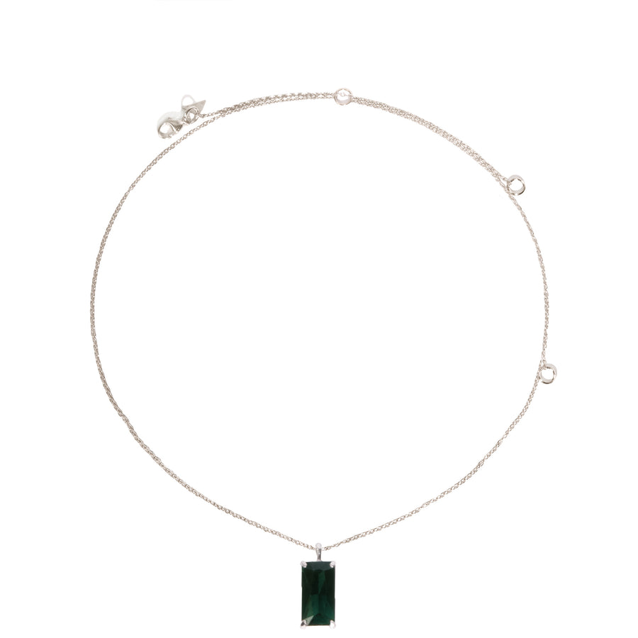 Emerald Cut Tourmaline Pendant Necklace