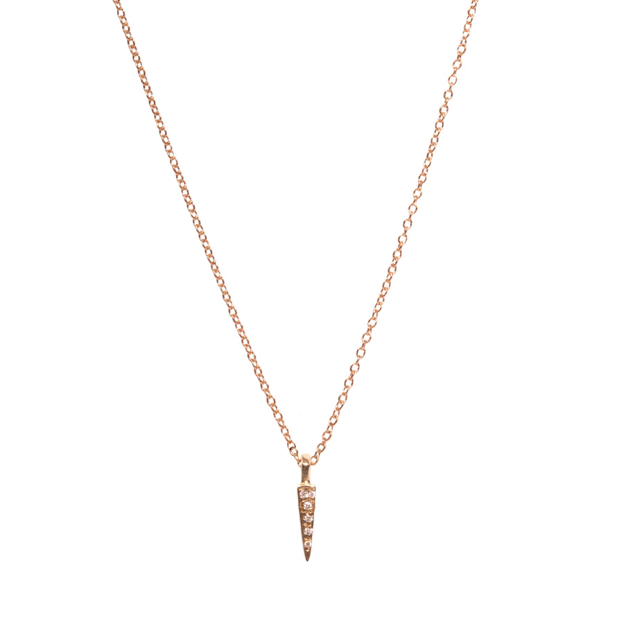 Micro Pave Small Downward Pyramid Spike Necklace