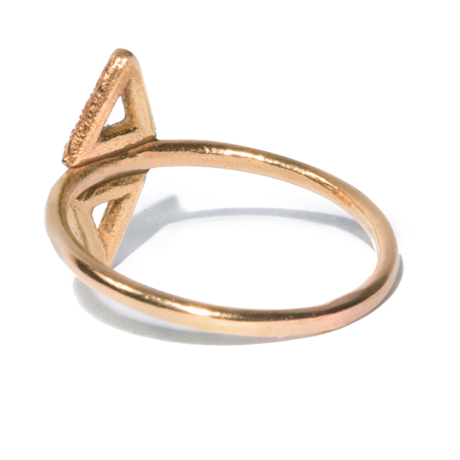 Micro-Pave Double Triangle Ring